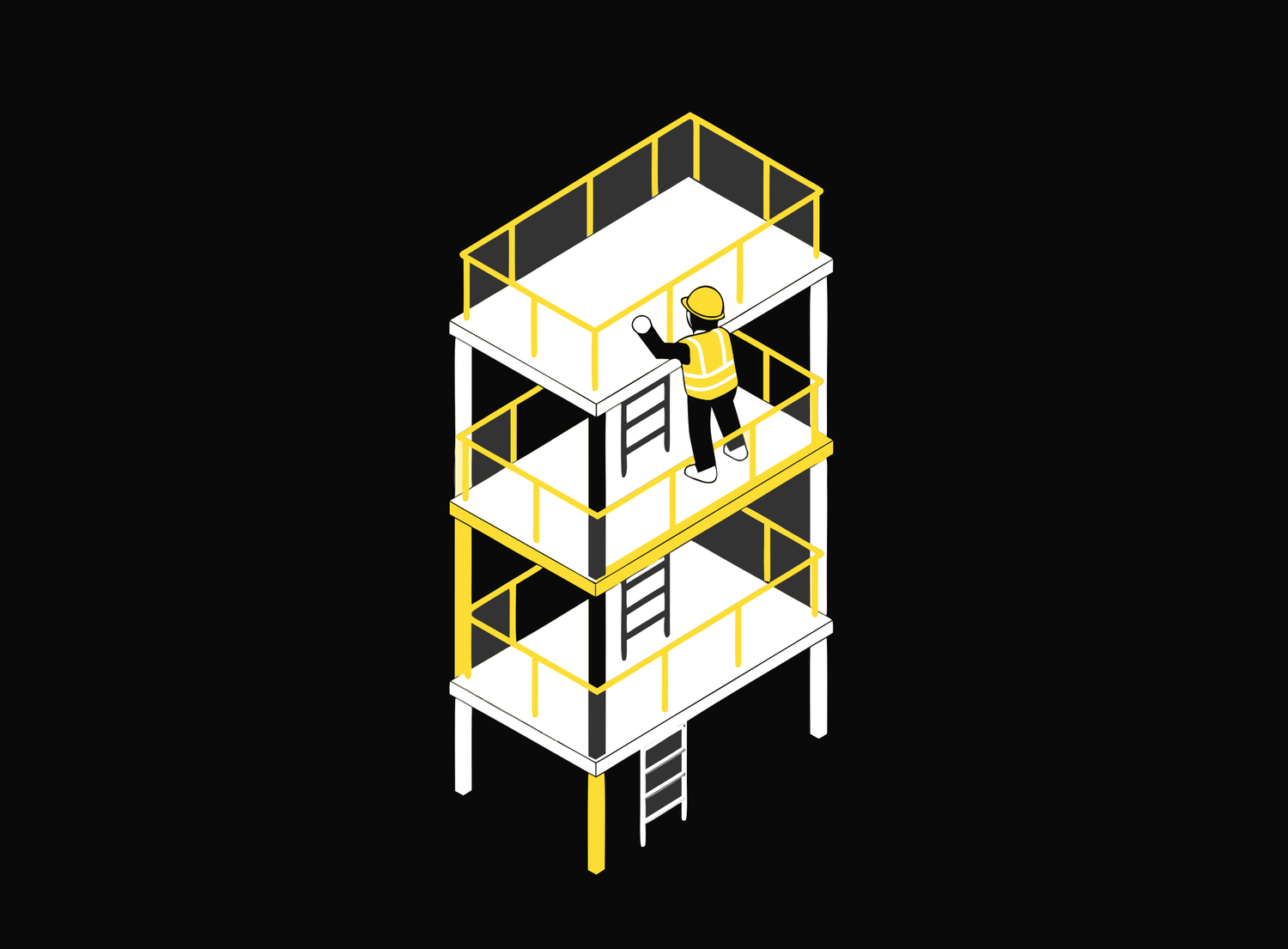 Isometric illustration of a Safe Work Method Statement for high risk construction work